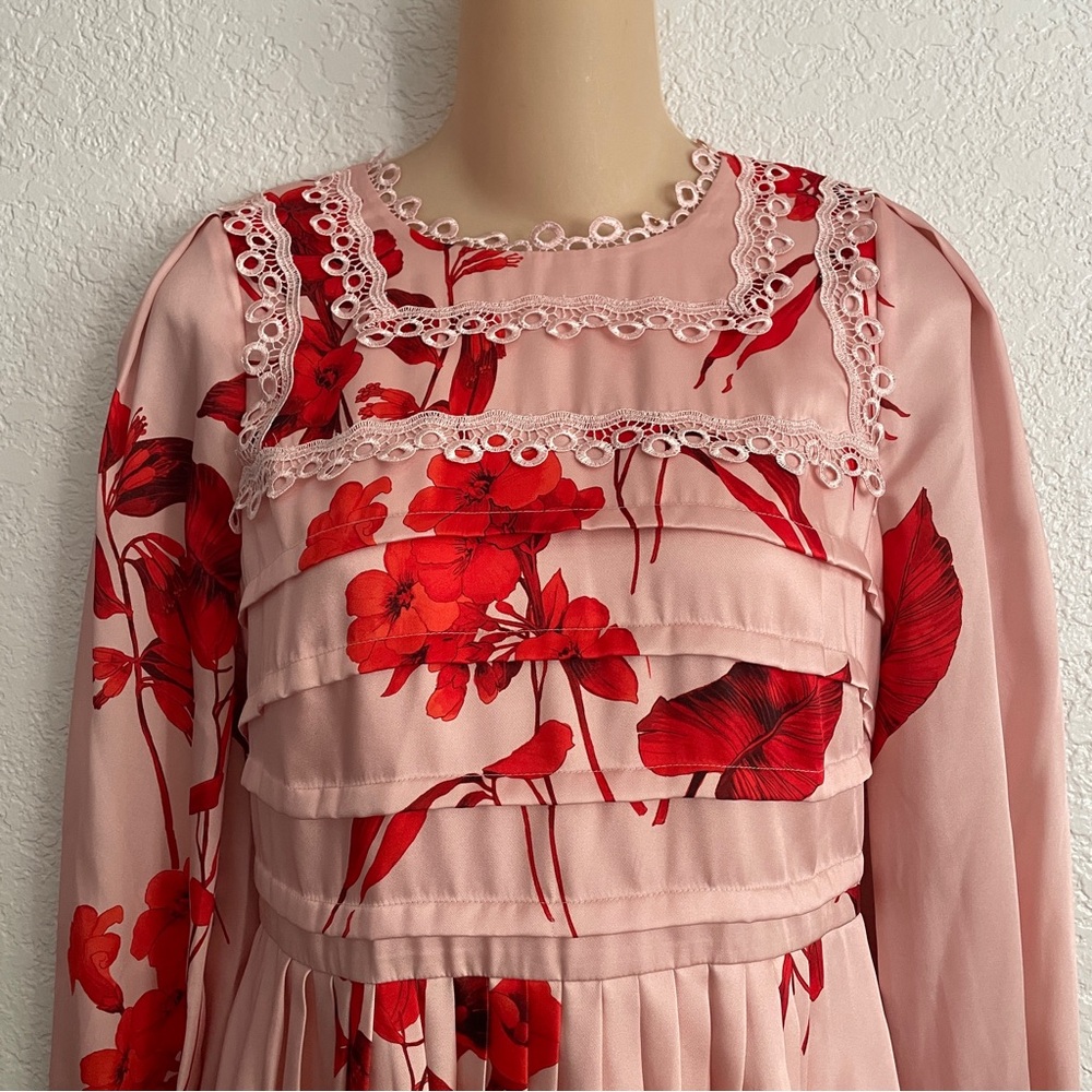 Ted Baker London Blush and Scarlet Floral Mini Dress - Picture 4 of 9